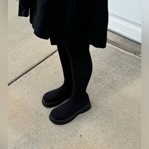 Tight Knee High Platform Boots, 7.5 Women’s, Black